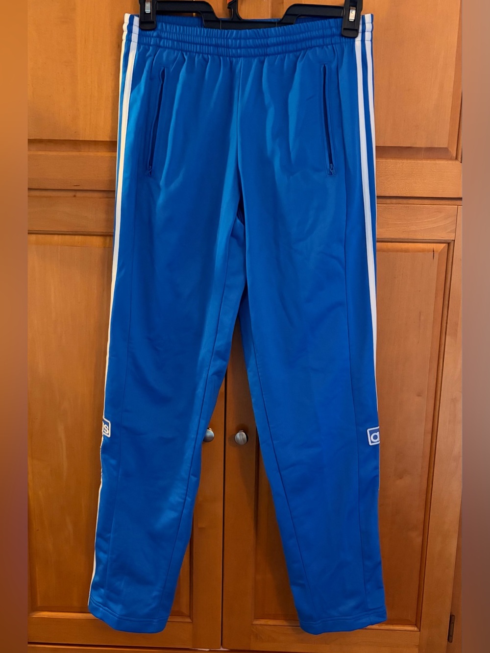 adidas Blue Track Pants with White Stripes